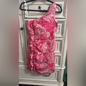 Lilly Pulitzer Pink One-Shoulder Dress